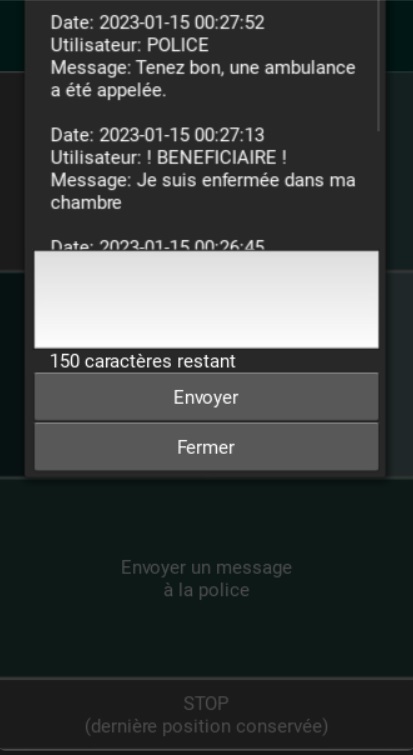 Communication écrite avec la police